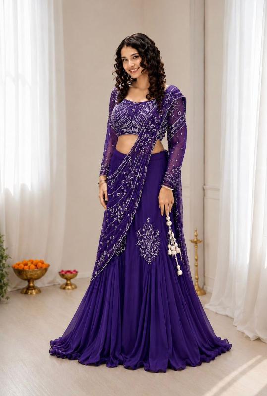 Trending Stylelish BB 73  Chinon Silk Blue Wholesale choli manufacturers